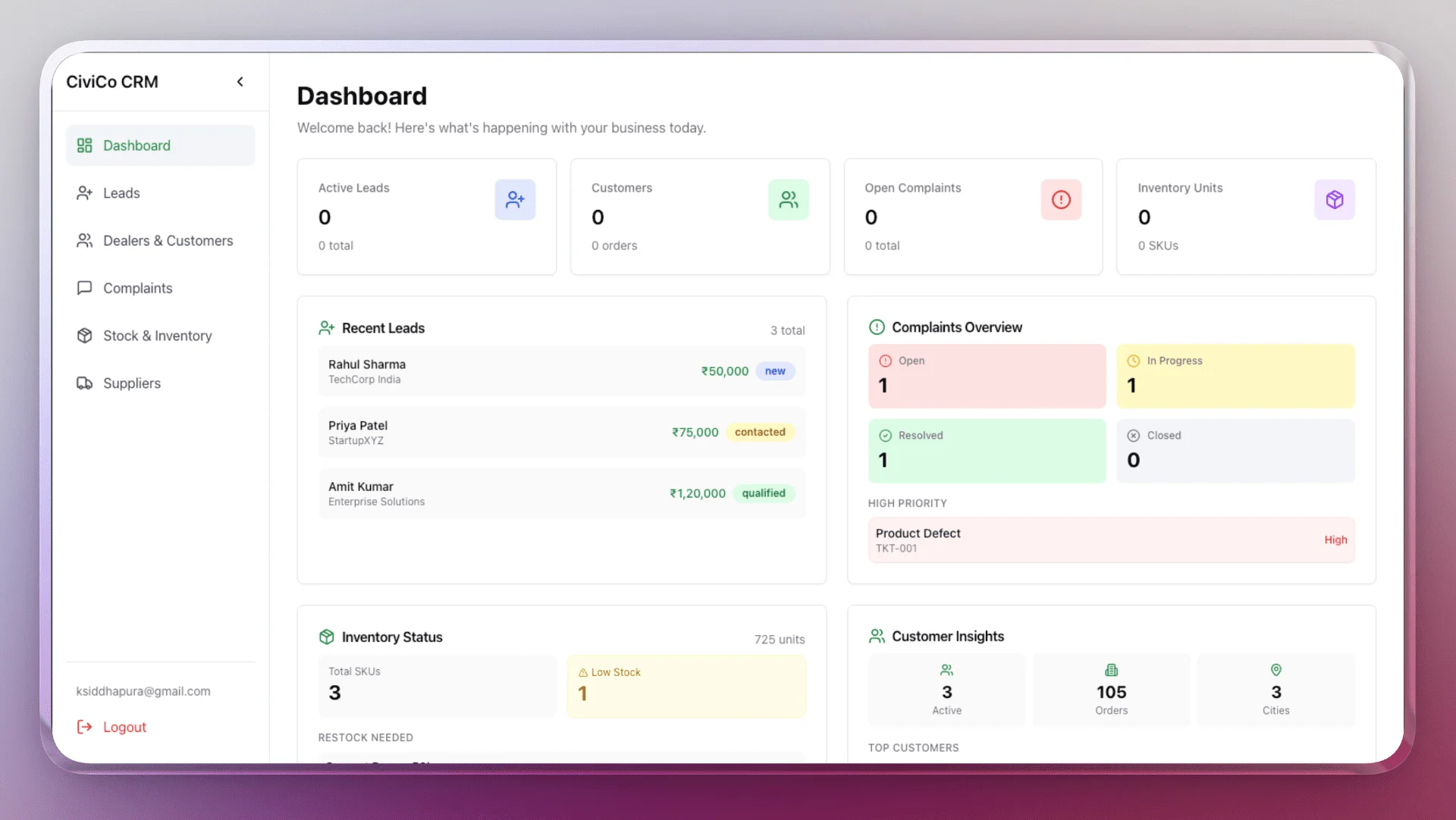 Construction Supplier CRM